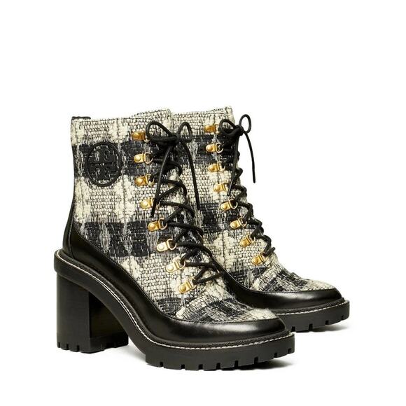 Tory Burch Miller Wool Tweed Lug Sole Boot - Picture 1 of 9